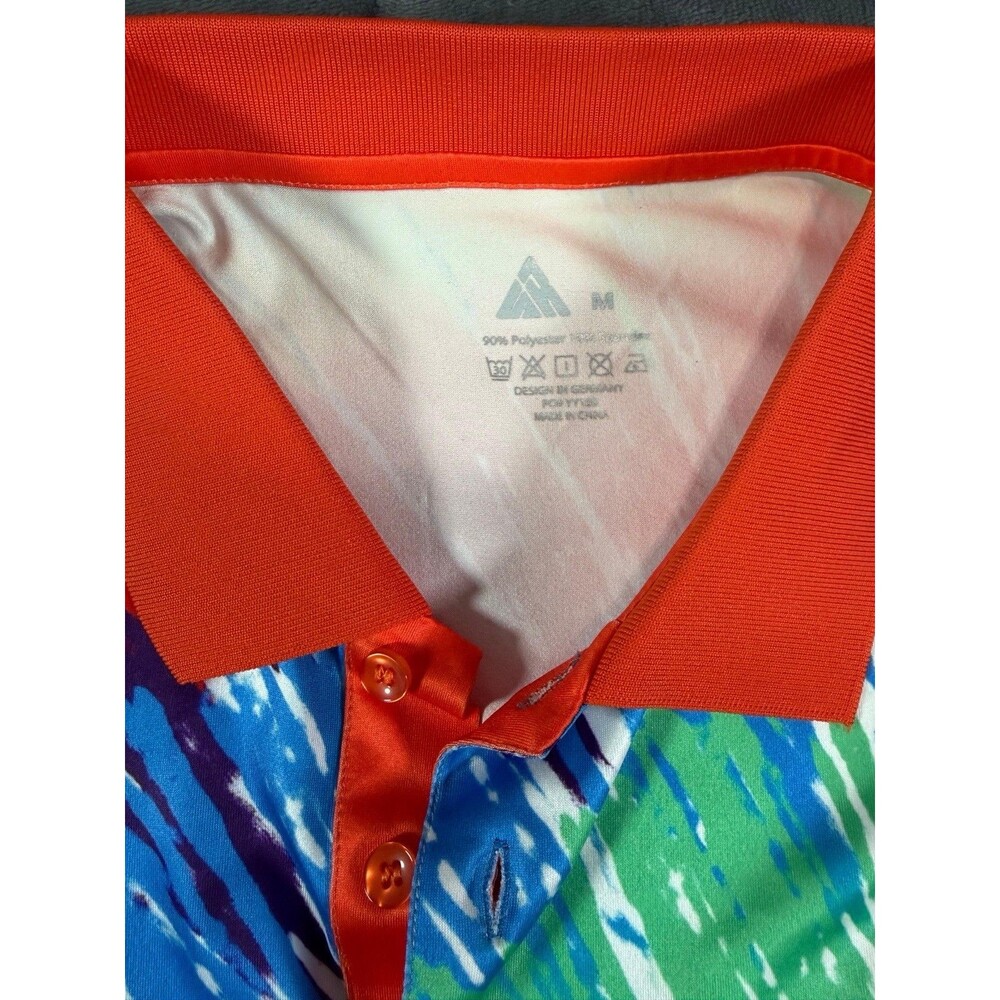 Arctic Cool Mens Medium Polo Shirt Tie Dye Rainbow Golf Performance Breathable M - Picture 5 of 5